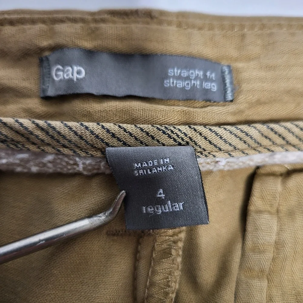 Gap Women Straight Fit Straight Leg‎ Khaki Cotton Pants Size 4 Regular